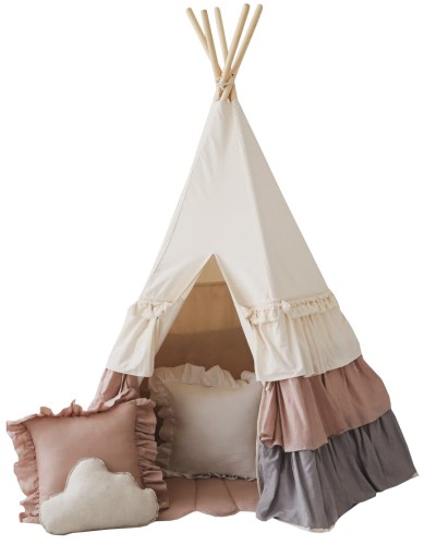 Tipi dla dzieci Pudrowe Falbany