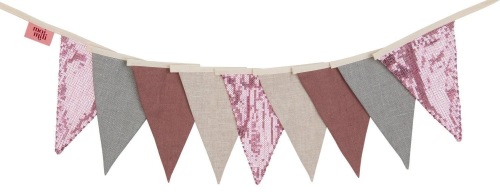 Girlanda z cekinami roz i szary