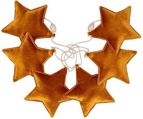 girlanda aksamitna gwiazdki zloty pyl