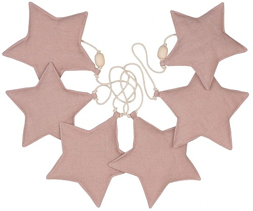 Girlanda lniana gwiazdki rozowy pyl