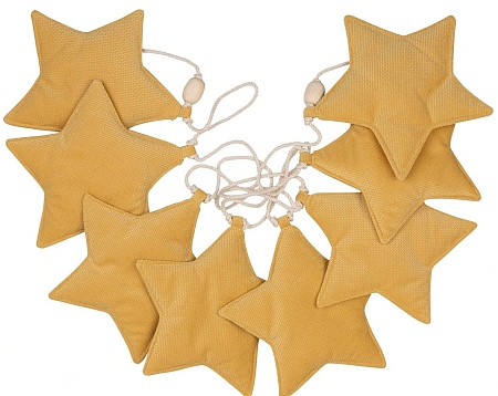 Girlanda welwetowe gwiazdki Miodowy pyl