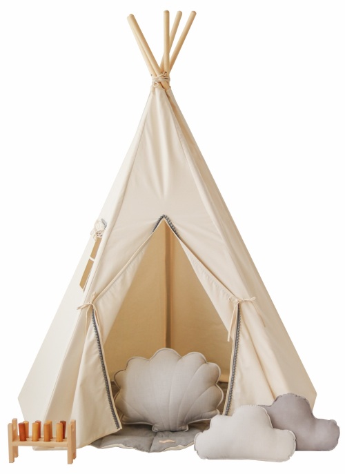 Namiot tipi szare pompony