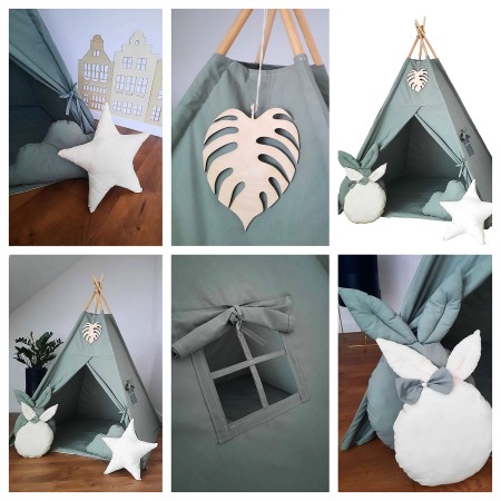 tipi dla dzieci boho szalwiowa zielen