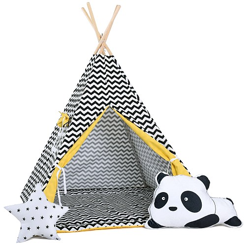 Tipi i poduszka dekoracyjna panda leniuszek