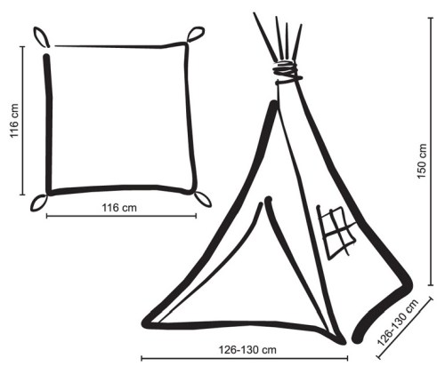 wymiary tipi dla dzieci