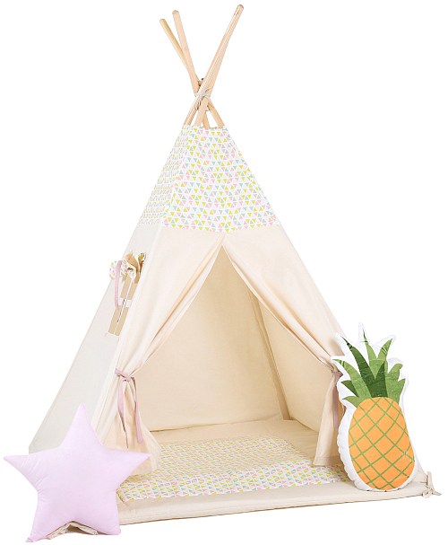 Namiot tipi i poduszka dekoracyjna ananas